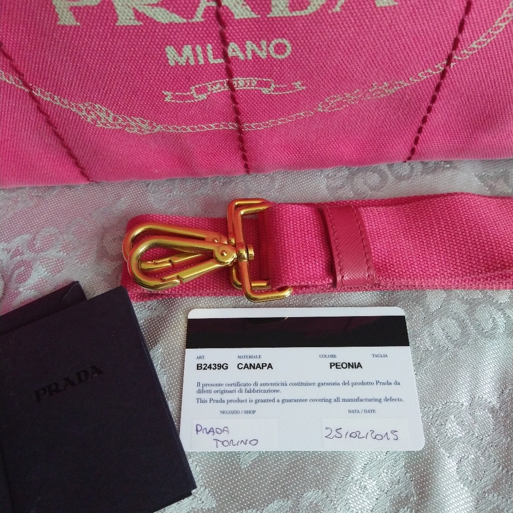❌SOLD❌Prada Canapa Tote Bag with Cosmetic Bag - Picture 13 of 14